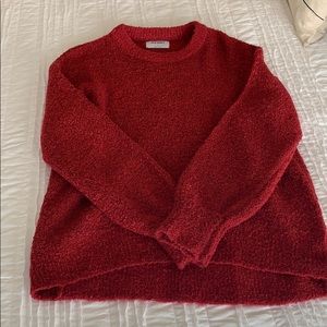 Red crew neck sweater